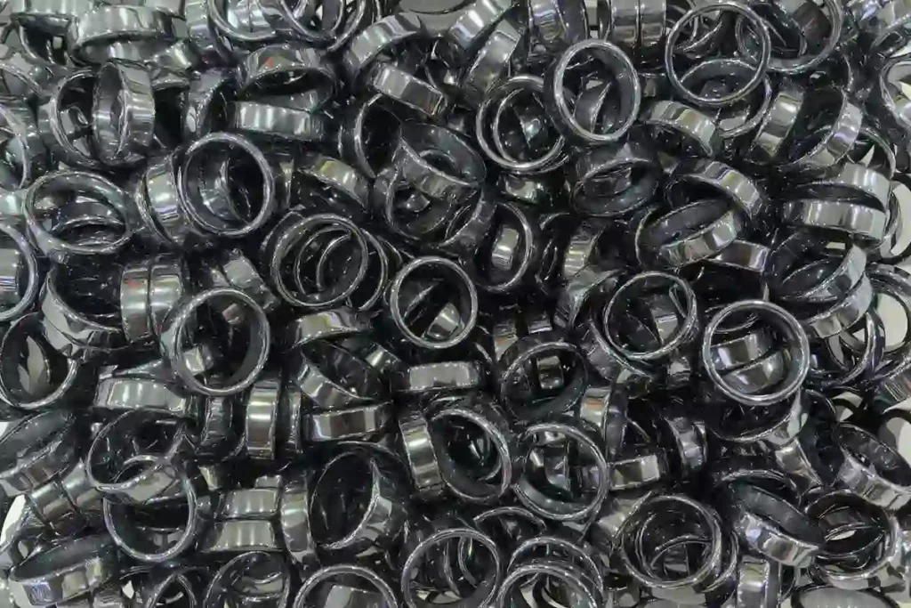 Men’s hematite ring benefits and wide polished band designs