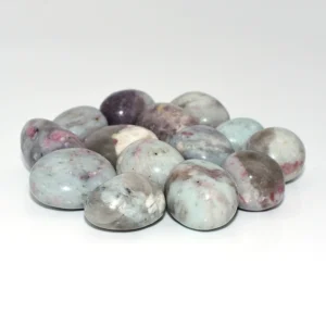 Natural Pink Tourmaline Tumbled Stone Wholesale collection with polished quartz matrix
