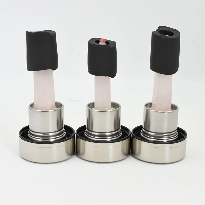 Rose Quartz Water Bottle Wholesale – three crystal tower stands with metal bases