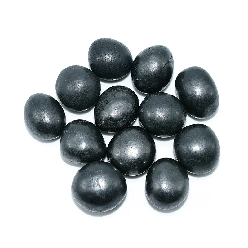 Top view of Shungite Tumbled Stones Wholesale collection