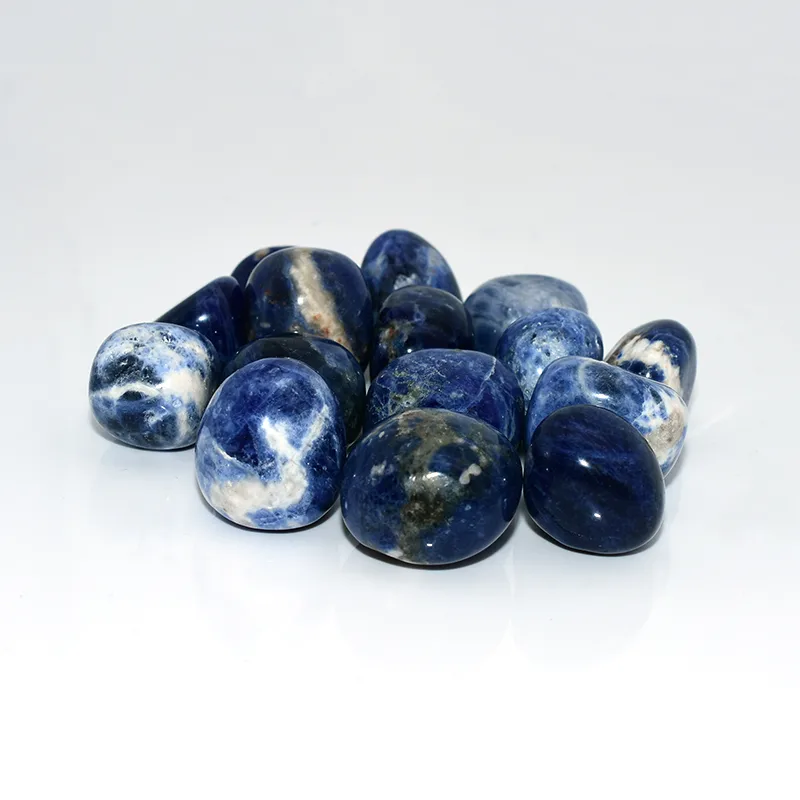 Sodalite Tumbled Stone Wholesale with natural white veining