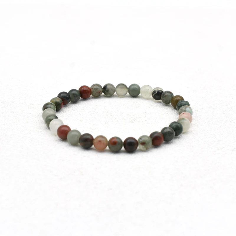 African Bloodstone Bracelet Wholesale featuring 6mm round beads with varied colors and markings