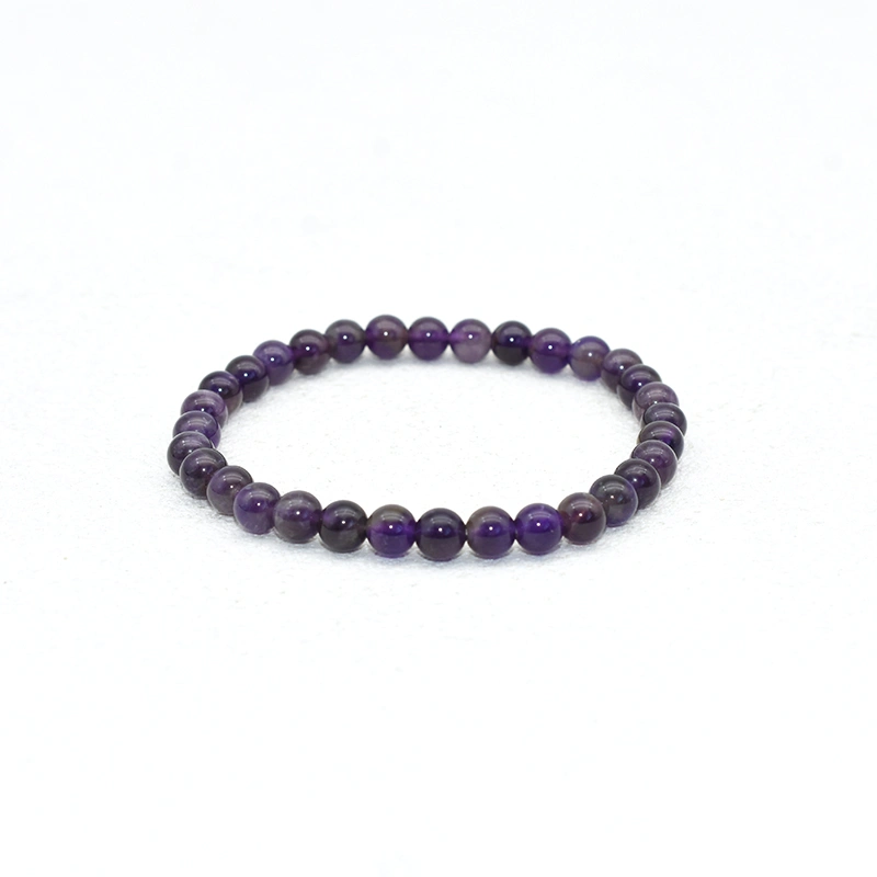 Amethyst Bracelet Wholesale featuring 6mm purple round beads in a single strand