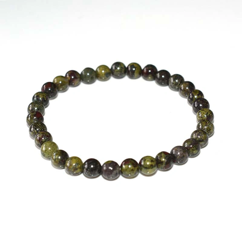 Dragon Blood Jasper Bracelet Wholesale featuring 6mm round beads with green and red patterns