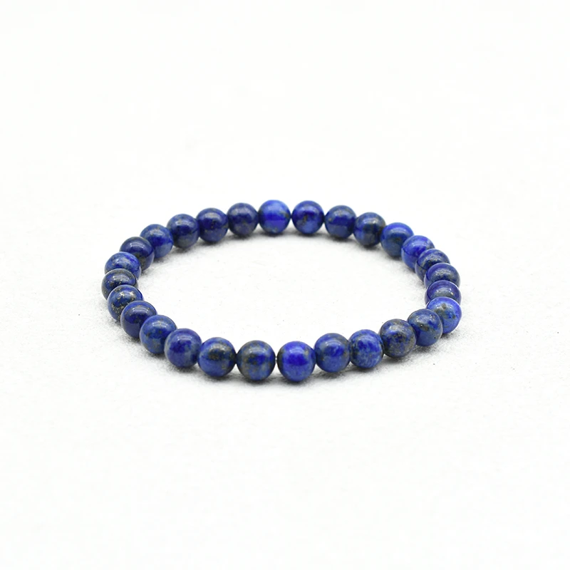 Lapis Lazuli Bracelet Wholesale featuring 6mm blue round beads arranged in a circle
