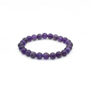 Amethyst Bracelet Wholesale with 8mm purple round beads arranged in a circle
