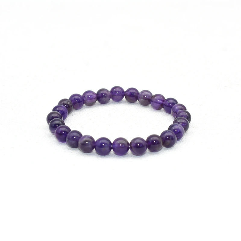Amethyst Bracelet Wholesale with 8mm purple round beads arranged in a circle