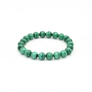 Malachite Bracelet Wholesale featuring 8mm green round beads with varied patterns