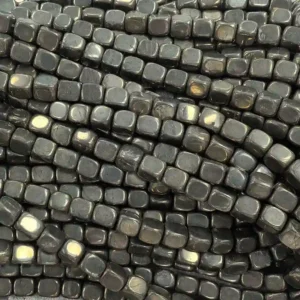8x10mm Pyrite Beads Wholesale – close-up of rounded freeform beads showing varied metallic tones