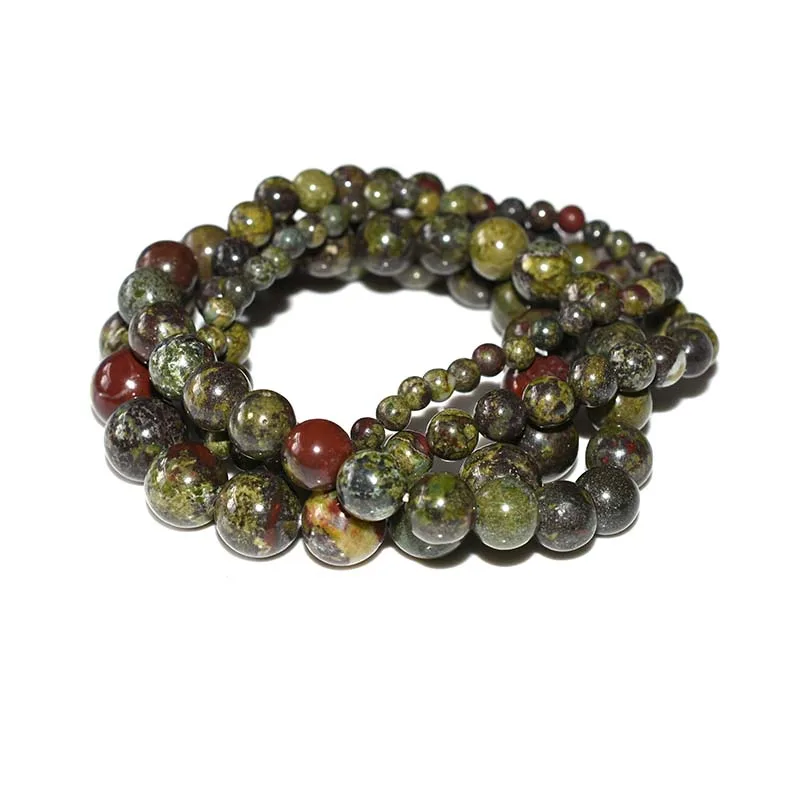 Dragon Blood Jasper Bracelet Wholesale showing several stacked bracelets with varied bead sizes