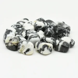 Zebra Jasper Tumbled Stone Wholesale – assorted tumbled stones displayed on a white background